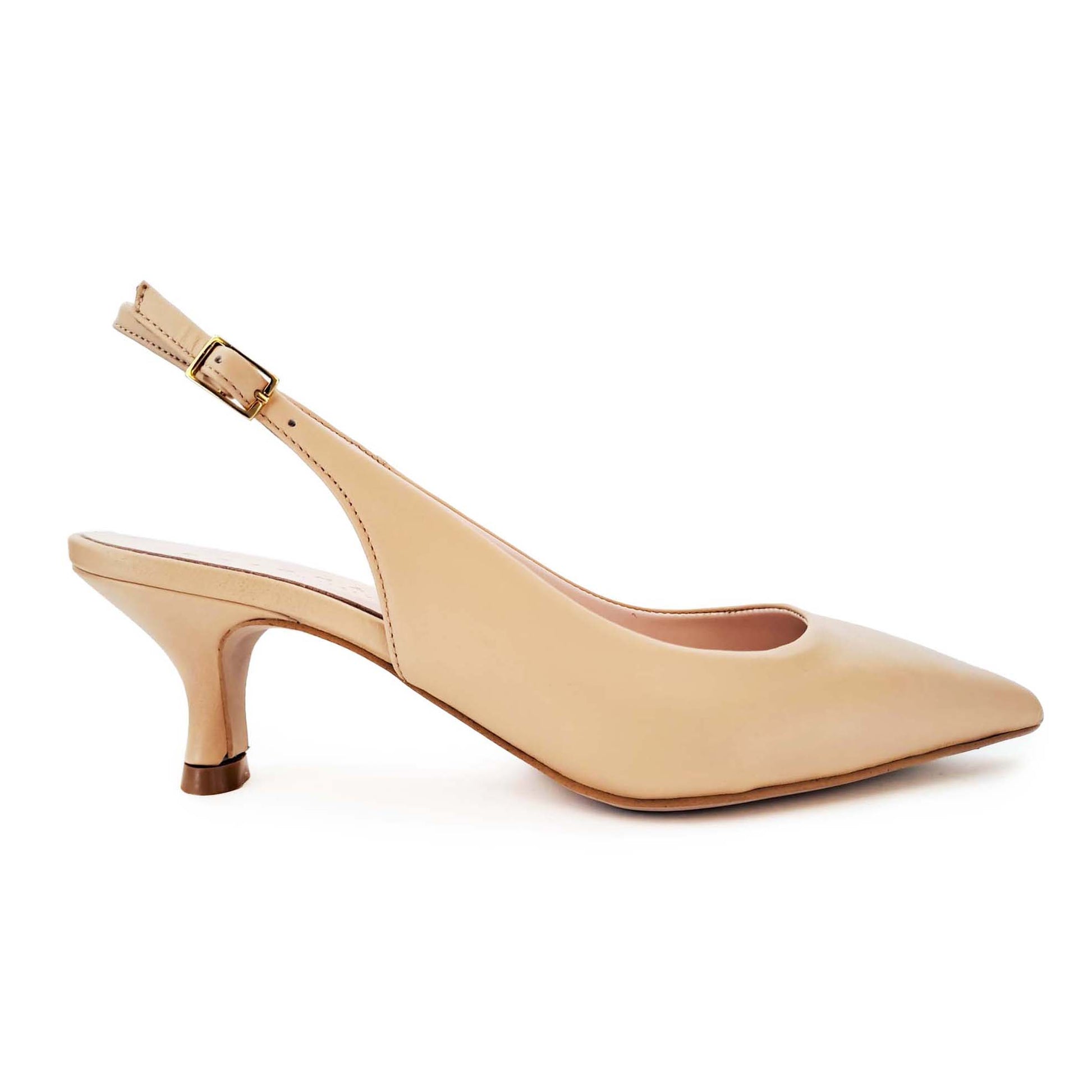 Prignani Slingback in pelle  tacco 50 Nude