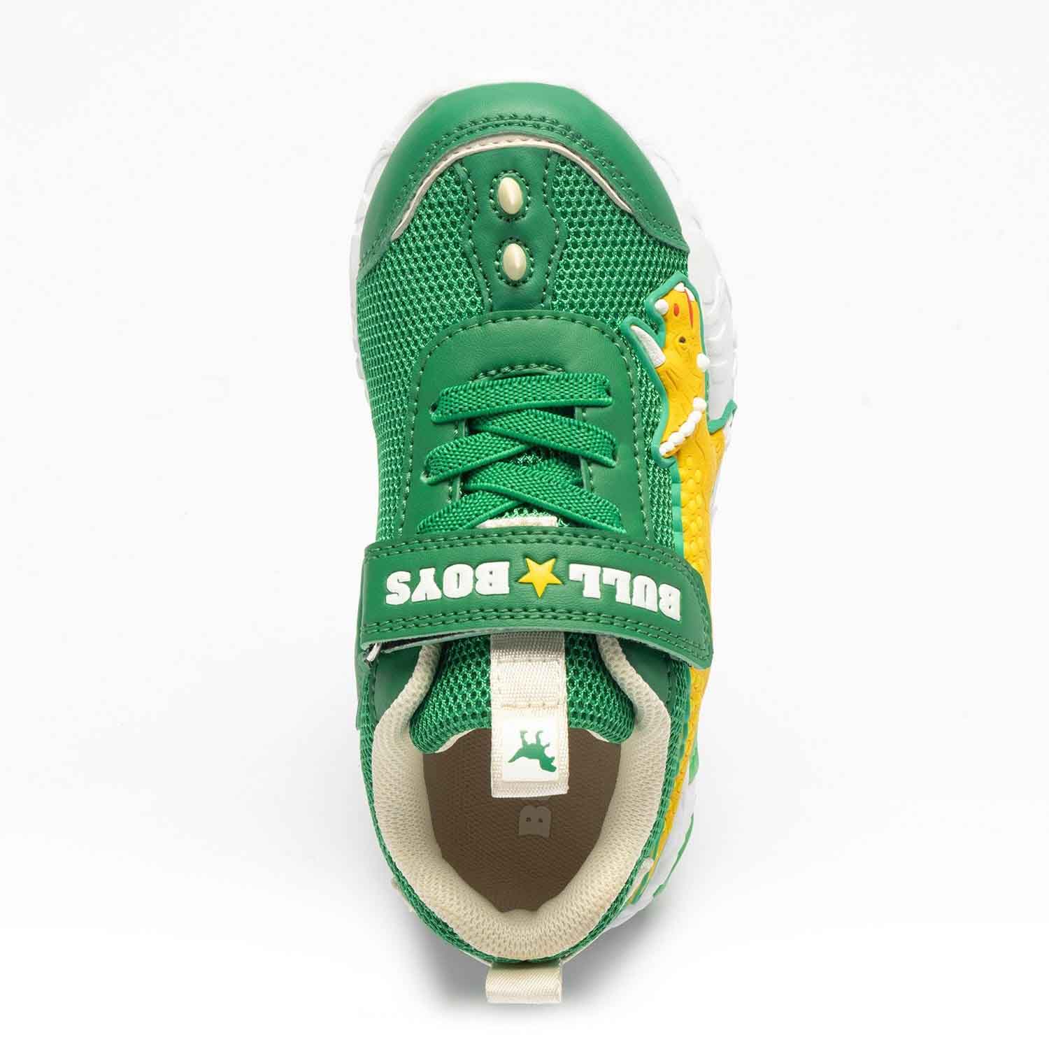 Bull Boys sneakers verde foresta triceratopo giallo