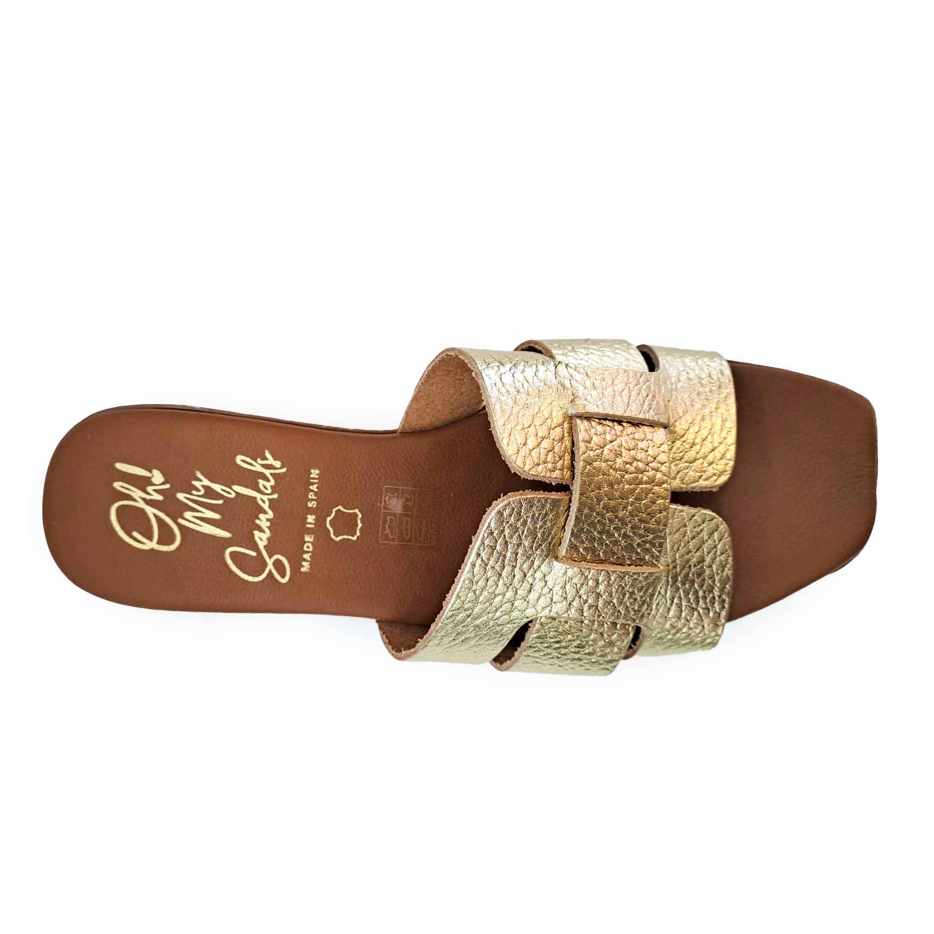 Oh My Sandals sandalo ciabatta oro martellato