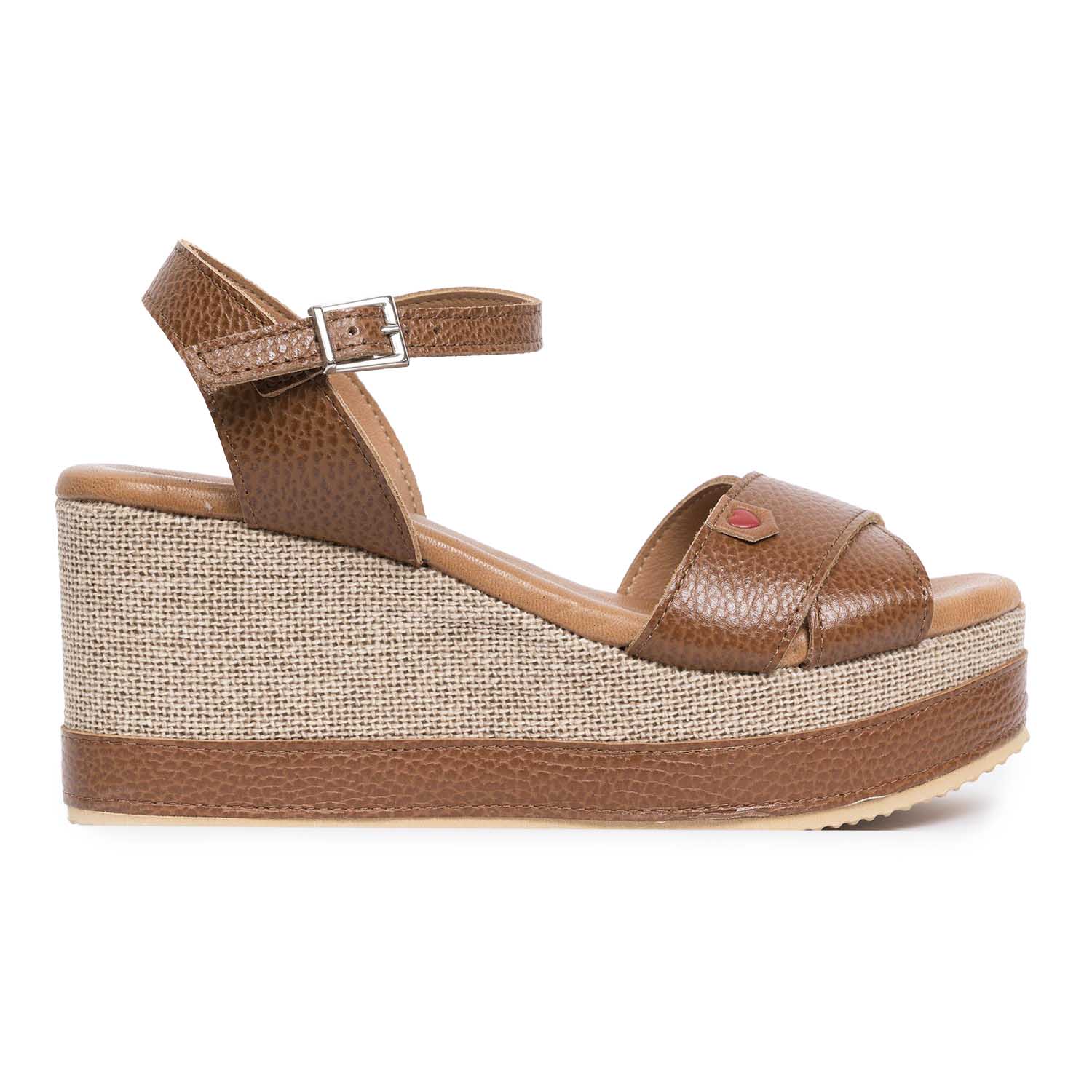 Oh My Sandals sandalo zeppa cuoio fascia incrociata