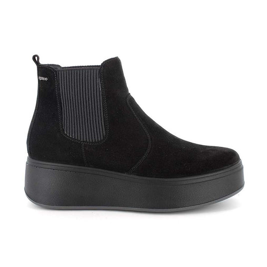 Igi&Co Stivaletti con zeppa in pelle da donna nero