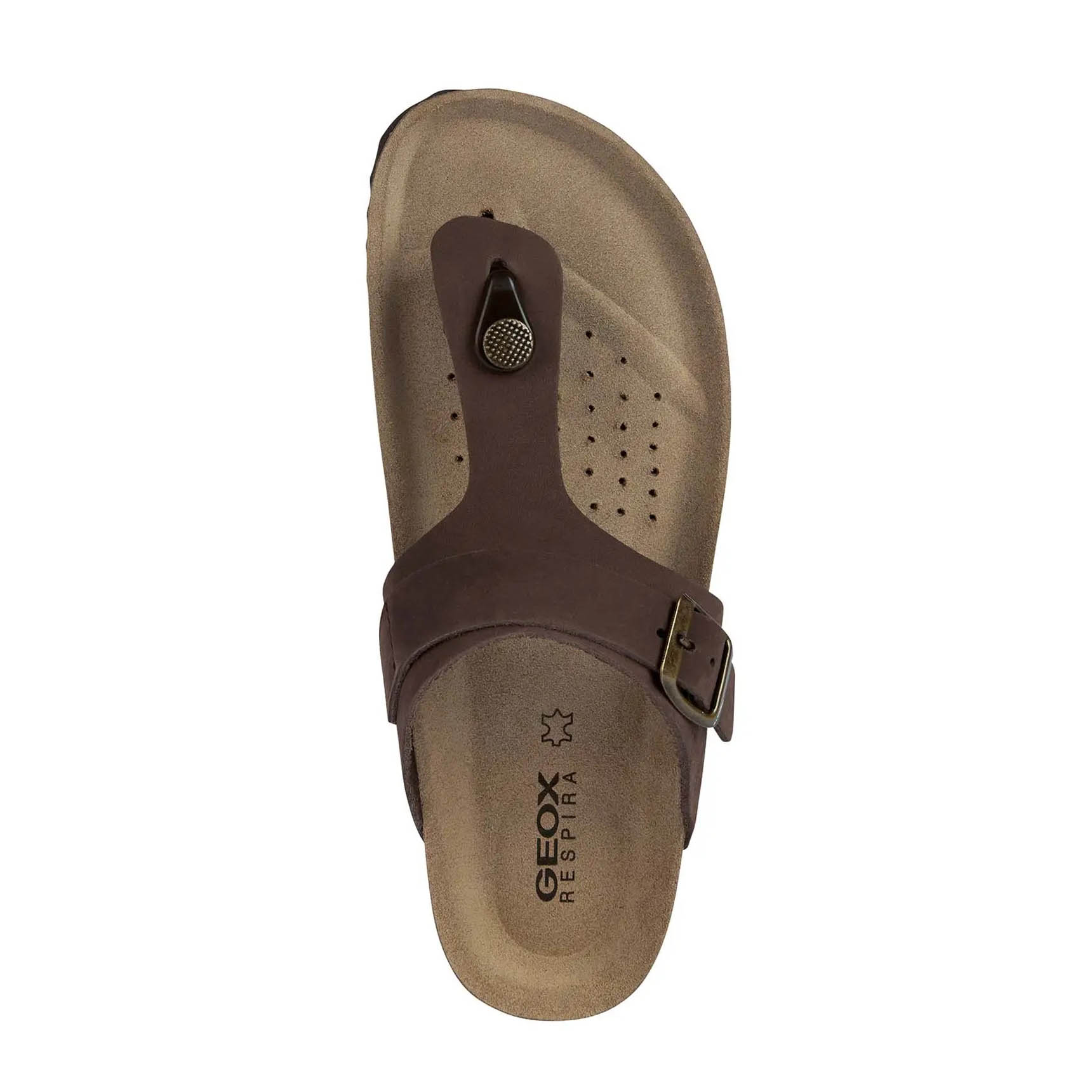 Geox D BRIONIA infradito in pelle Coffee