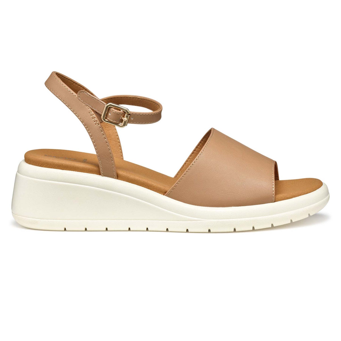 Geox sandali D MELICONIA zeppa e cinturino Taupe