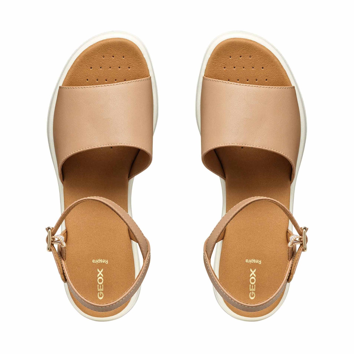 Geox sandali D MELICONIA zeppa e cinturino Taupe