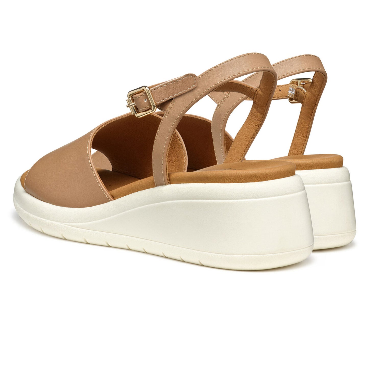 Geox sandali D MELICONIA zeppa e cinturino Taupe
