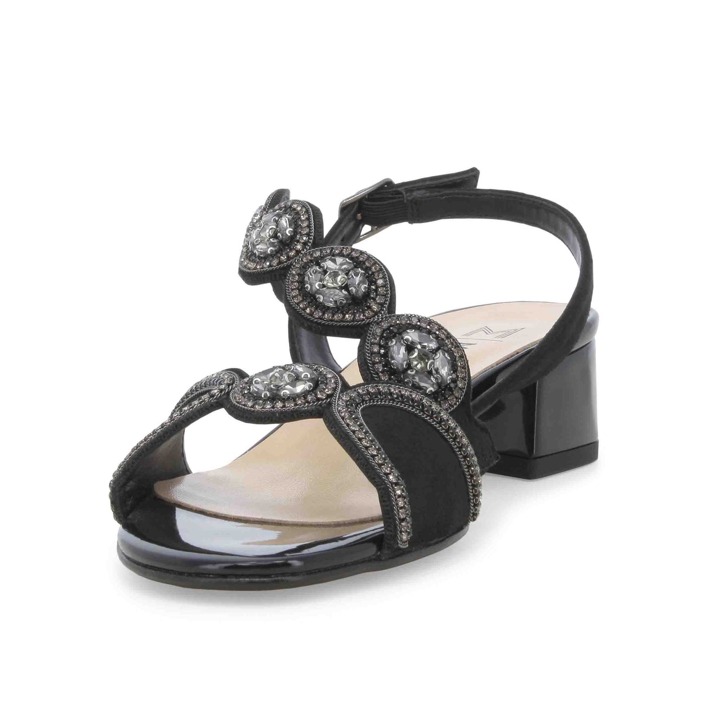 Melluso Sandalo donna in tessuto e camoscio nero k35555