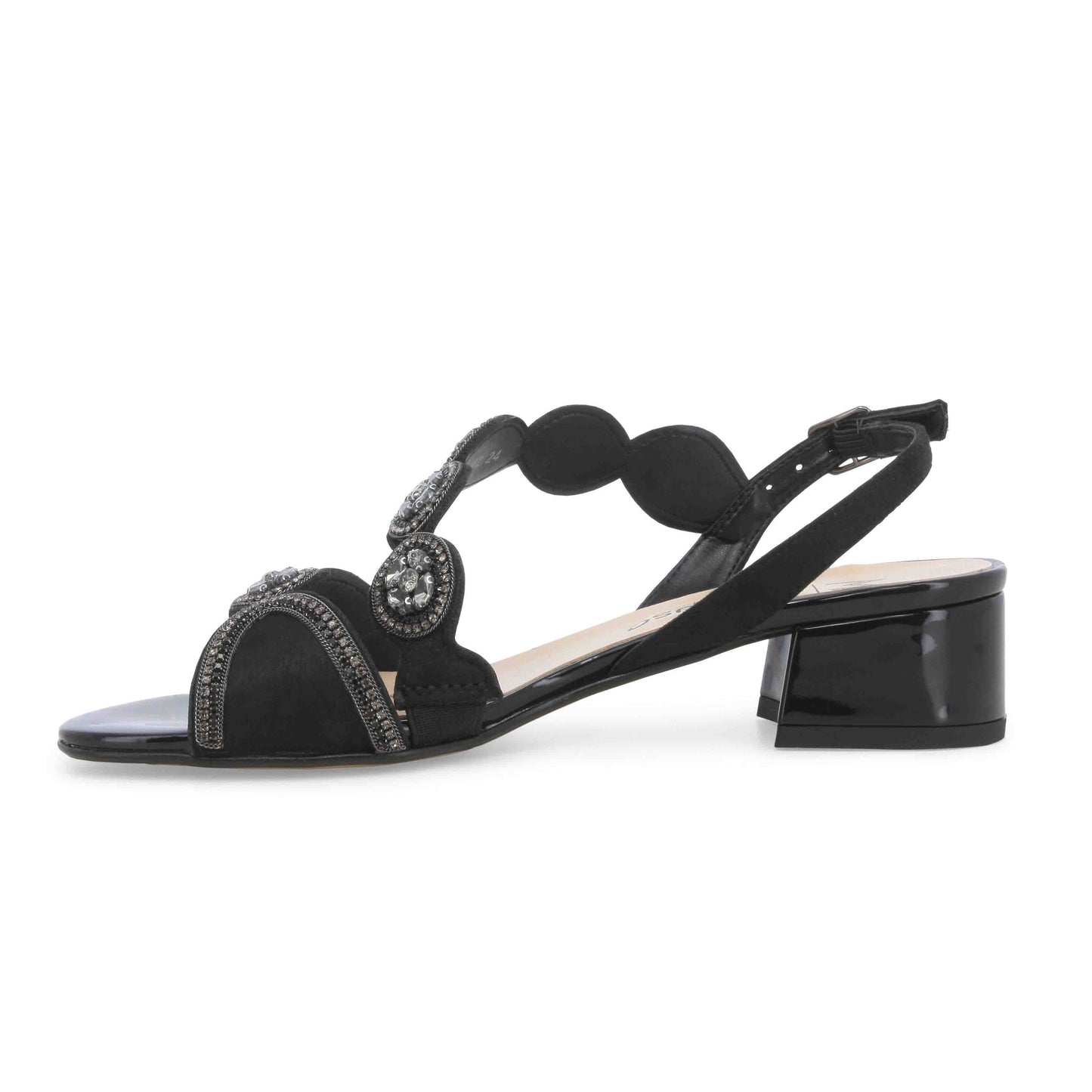 Melluso Sandalo donna in tessuto e camoscio nero k35555