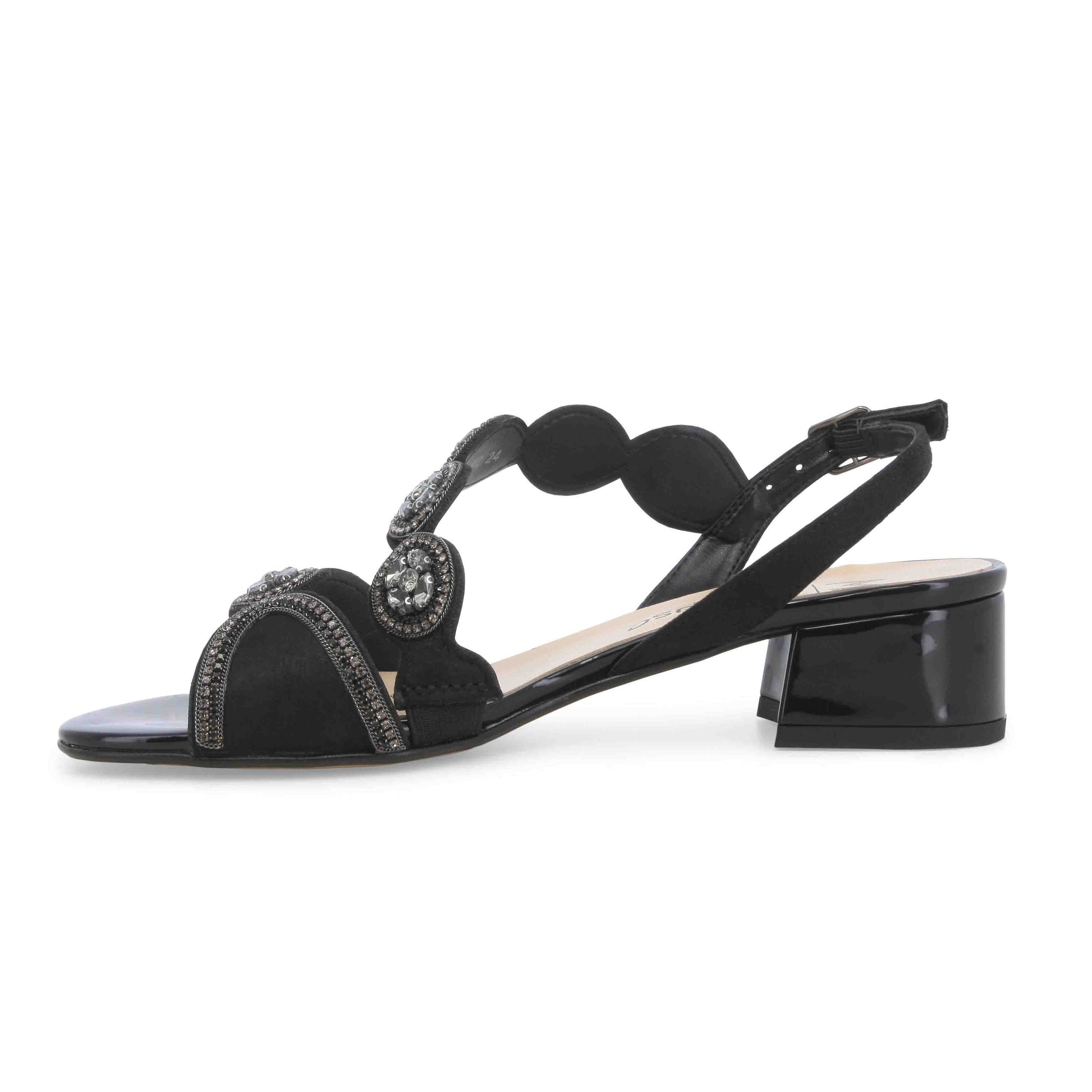 Melluso Sandalo donna in tessuto e camoscio nero k35555