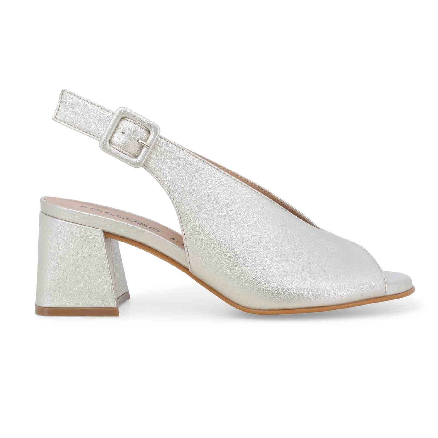 Melluso Sandalo donna comodo in pelle platino