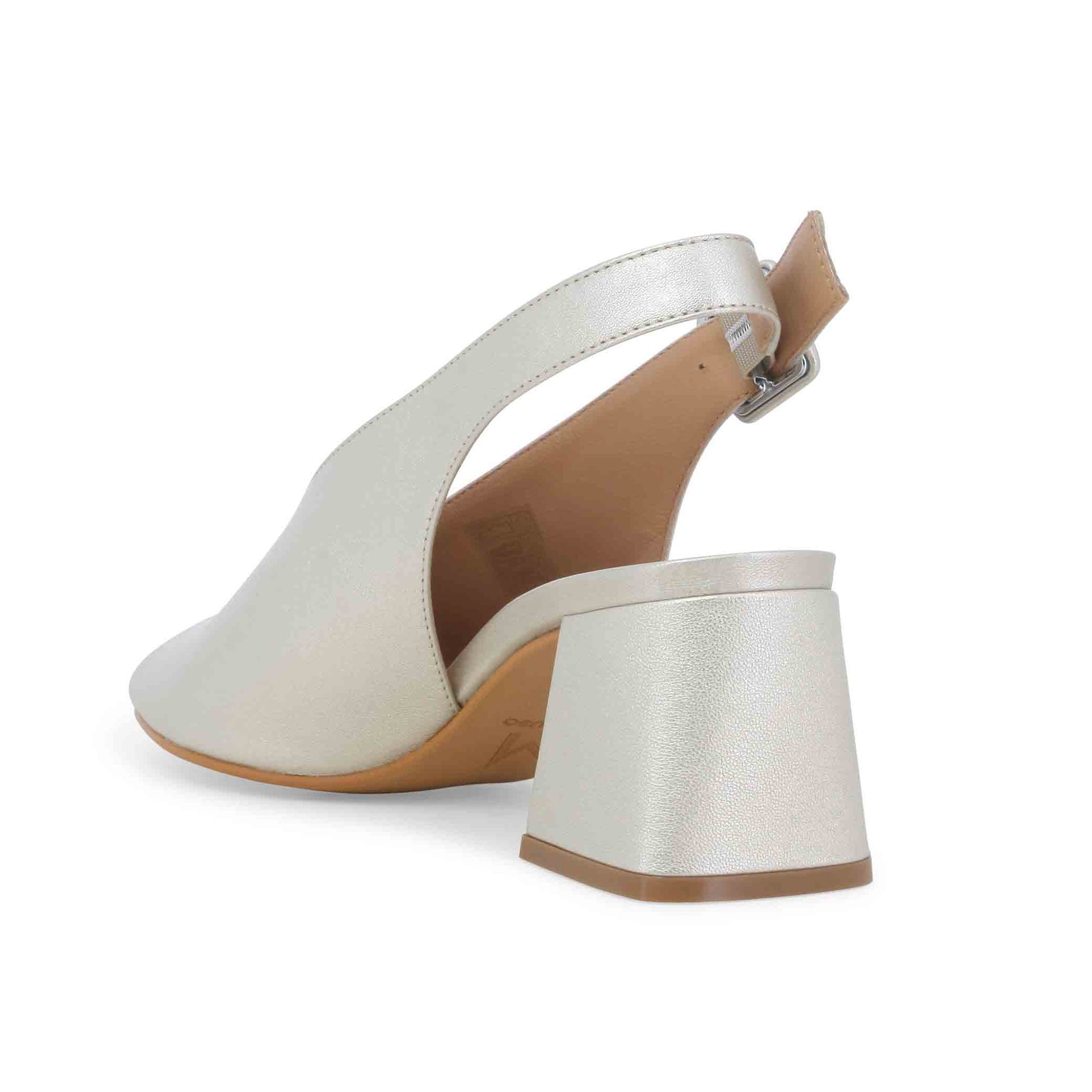 Melluso Sandalo donna comodo in pelle platino