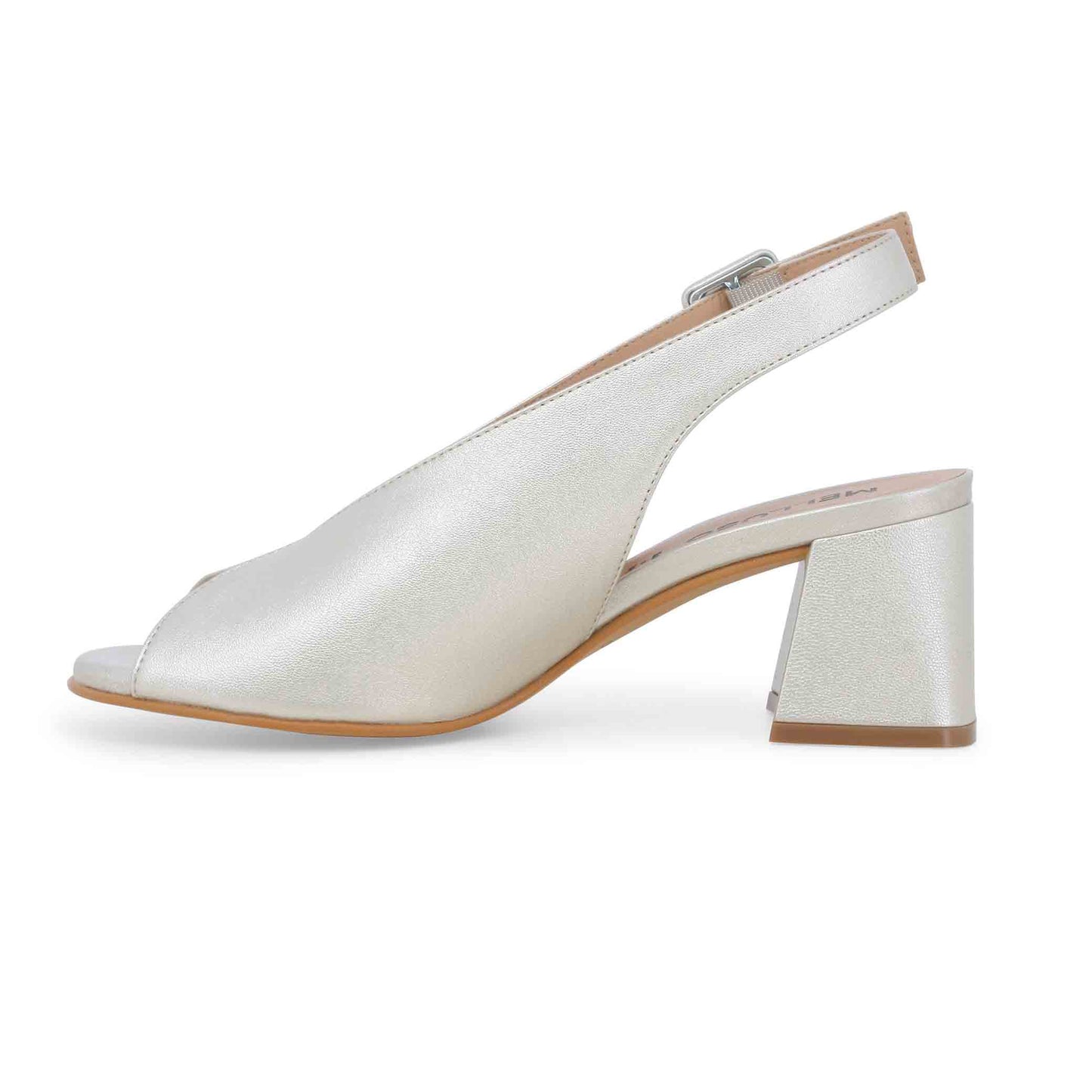 Melluso Sandalo donna comodo in pelle platino