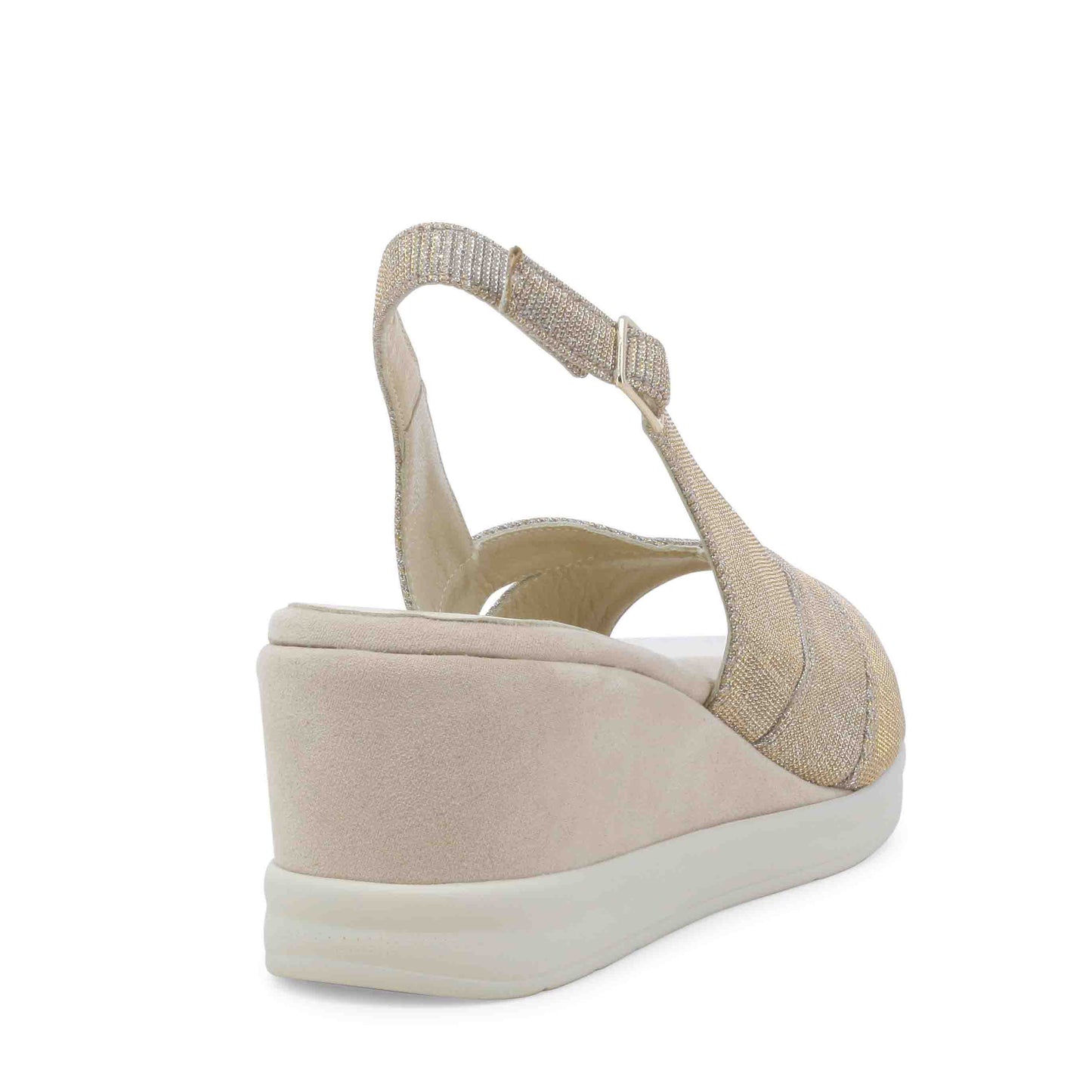 Walk Sandalo donna comodo in tessuto platino r80339z