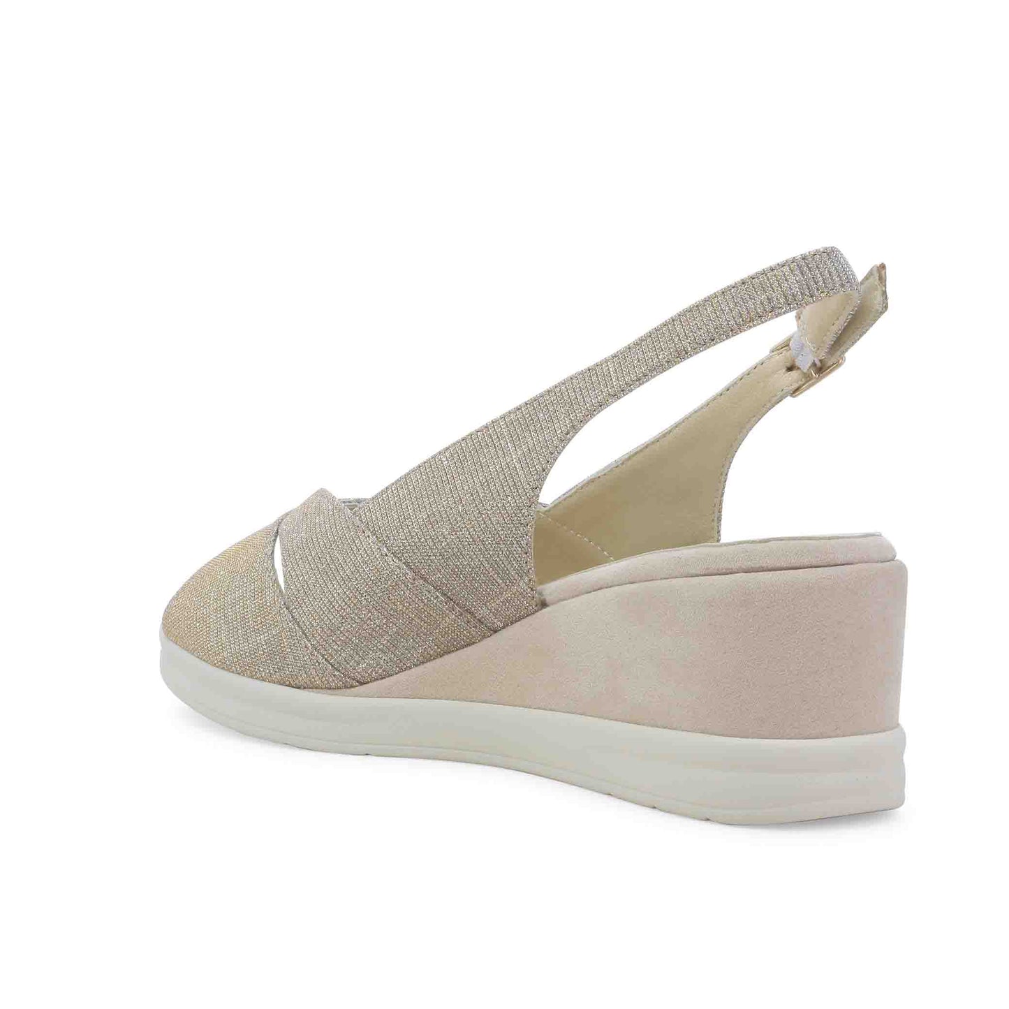 Walk Sandalo donna comodo in tessuto platino r80339z