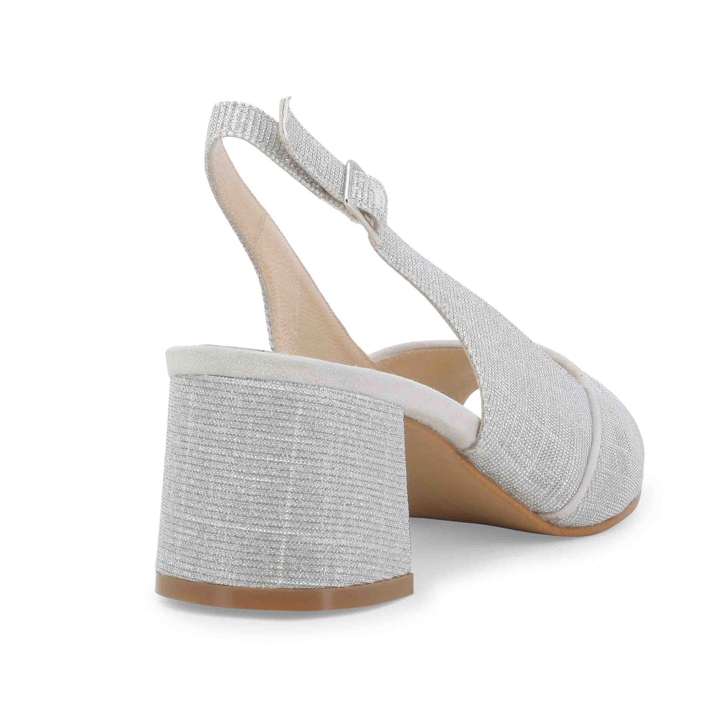 Melluso Sandalo donna comodo elegante in tessuto argento s634z