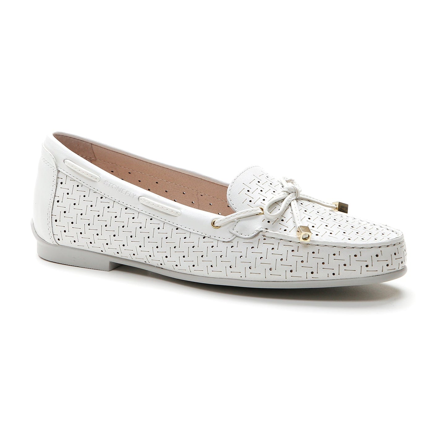 Stonefly Mocassino da donna in pelle nappa bianca Capri 1