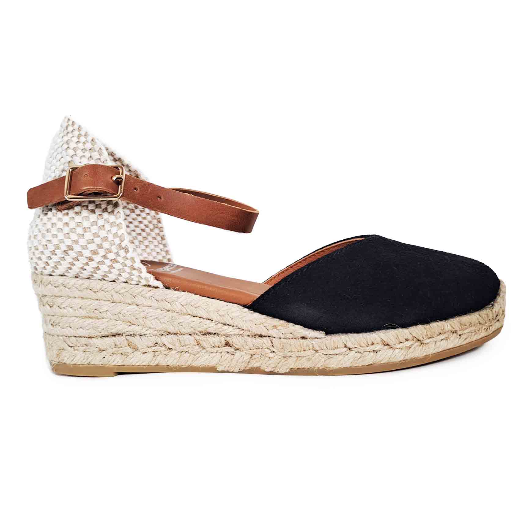 Viguera espadrilles in pelle e corda nero