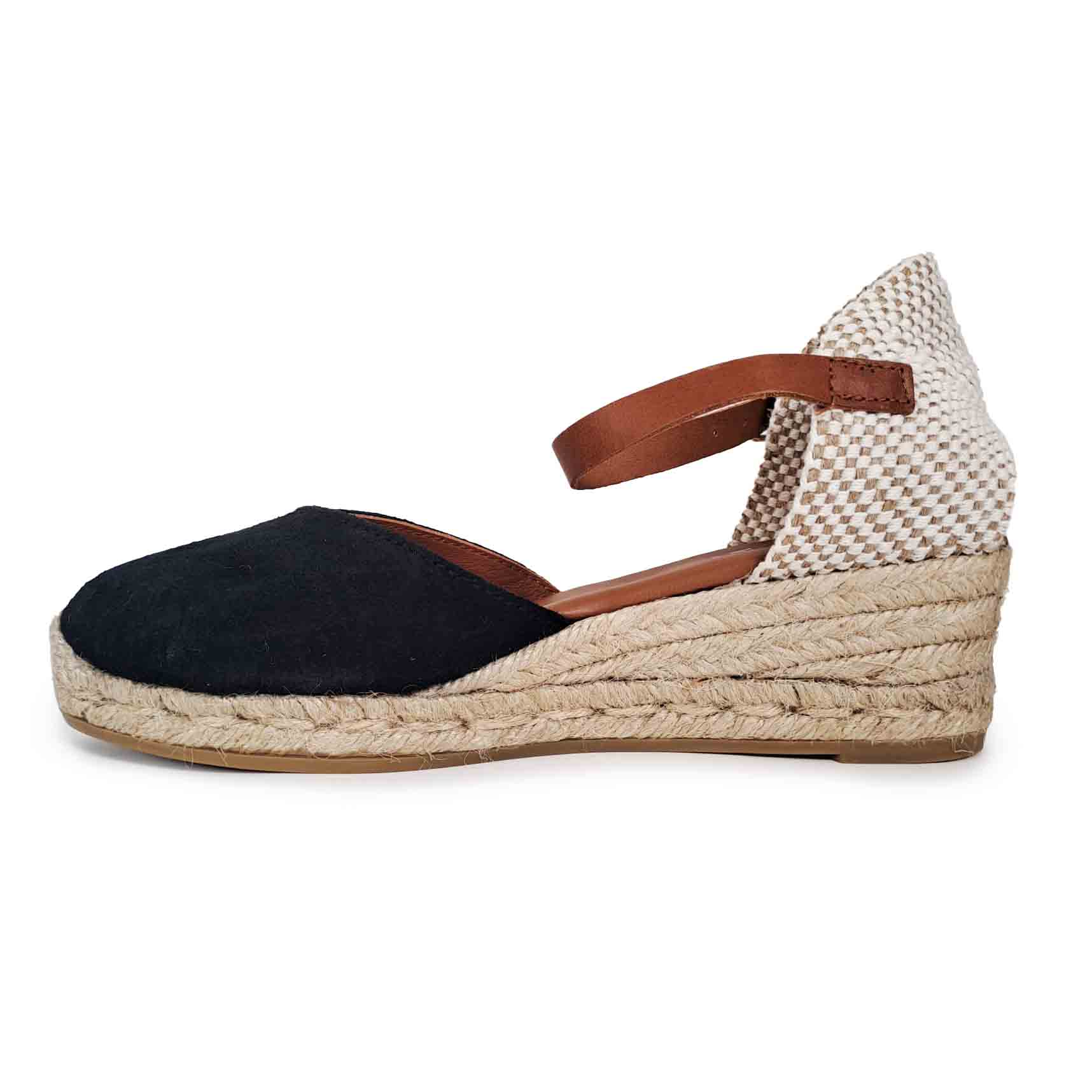 Viguera espadrilles in pelle e corda nero