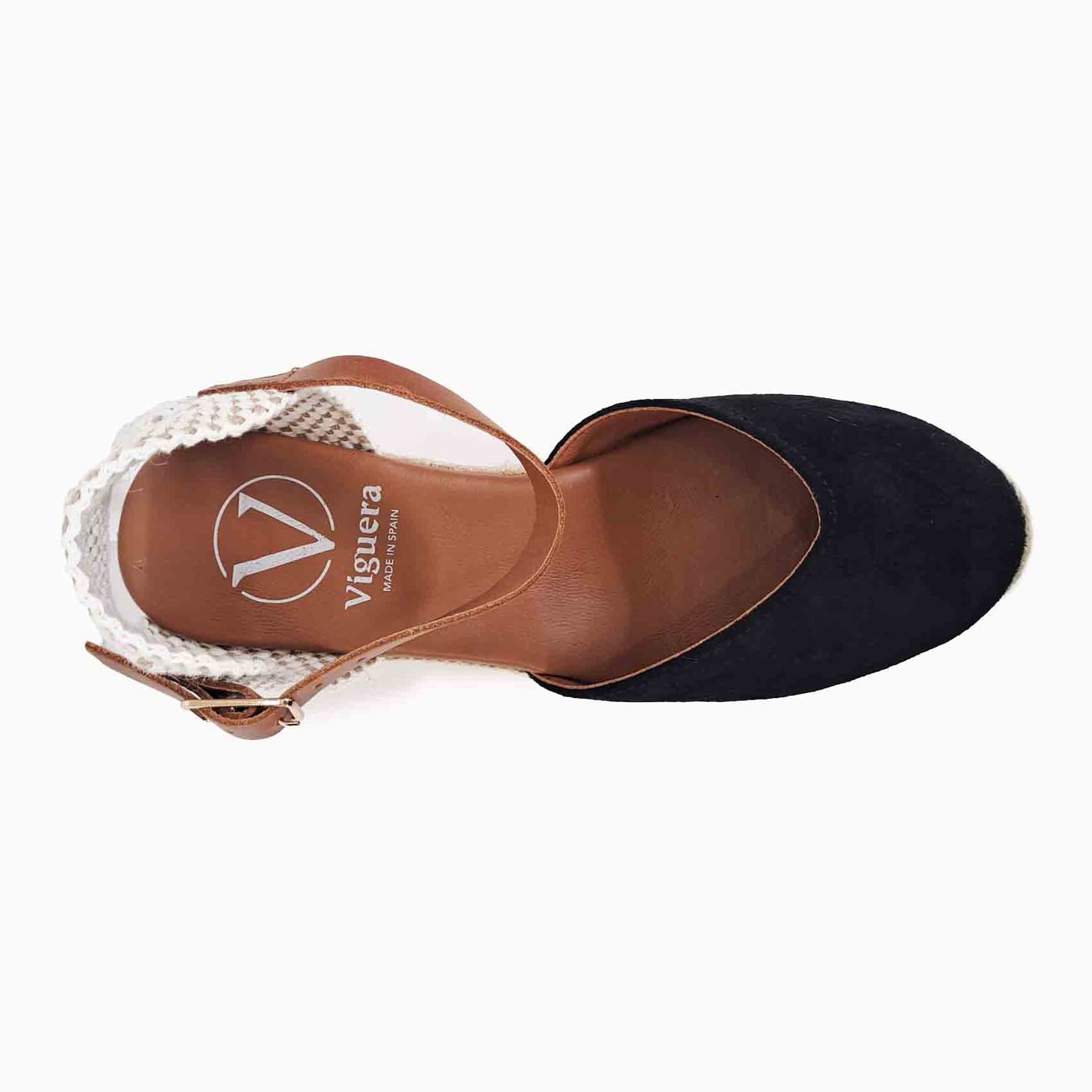 Viguera espadrilles in pelle e corda nero