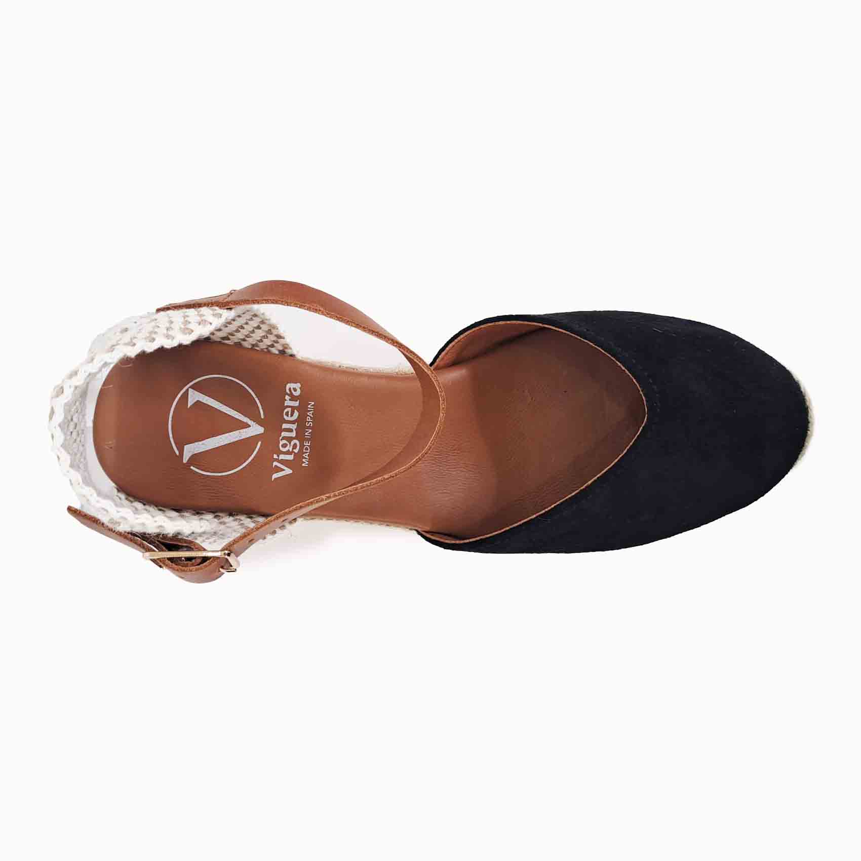 Viguera espadrilles in pelle e corda nero