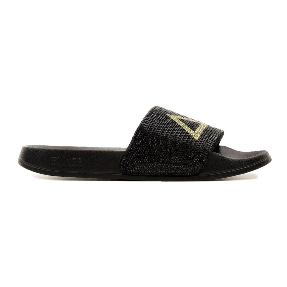 Sun68 Slippers logo strass nero