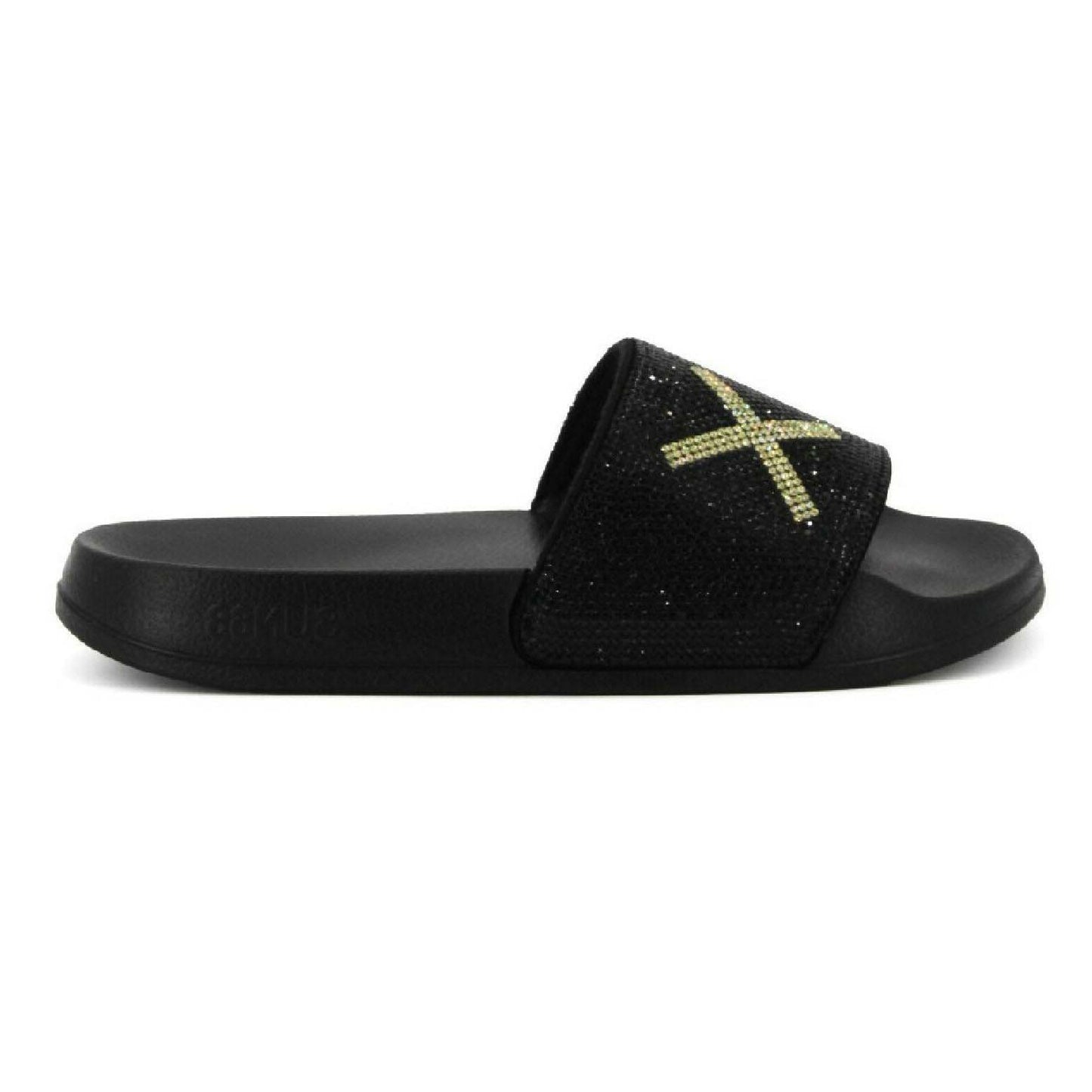 Sun68 Slippers logo strass nero