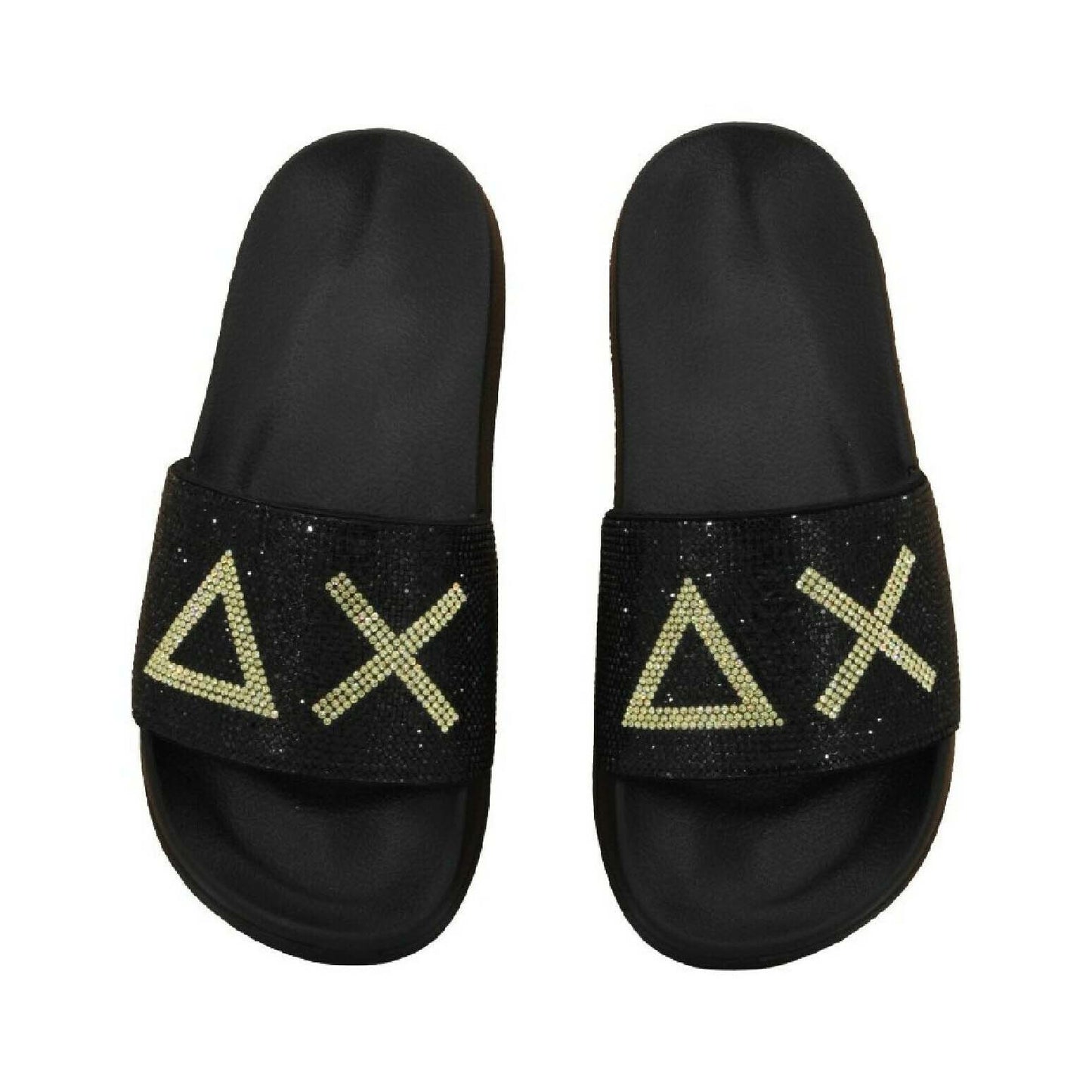 Sun68 Slippers logo strass nero