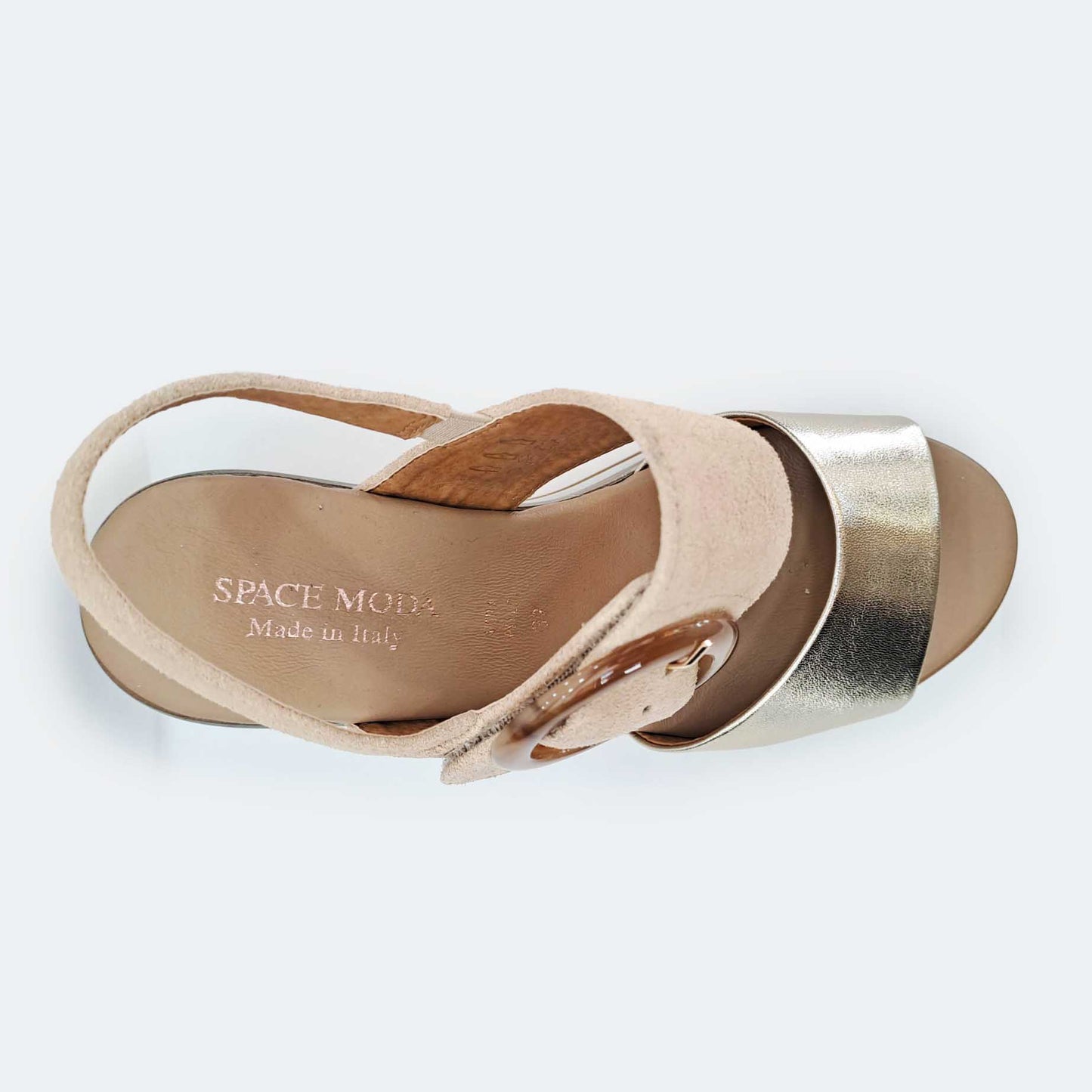Repo Sandali in pelle Platino Beige