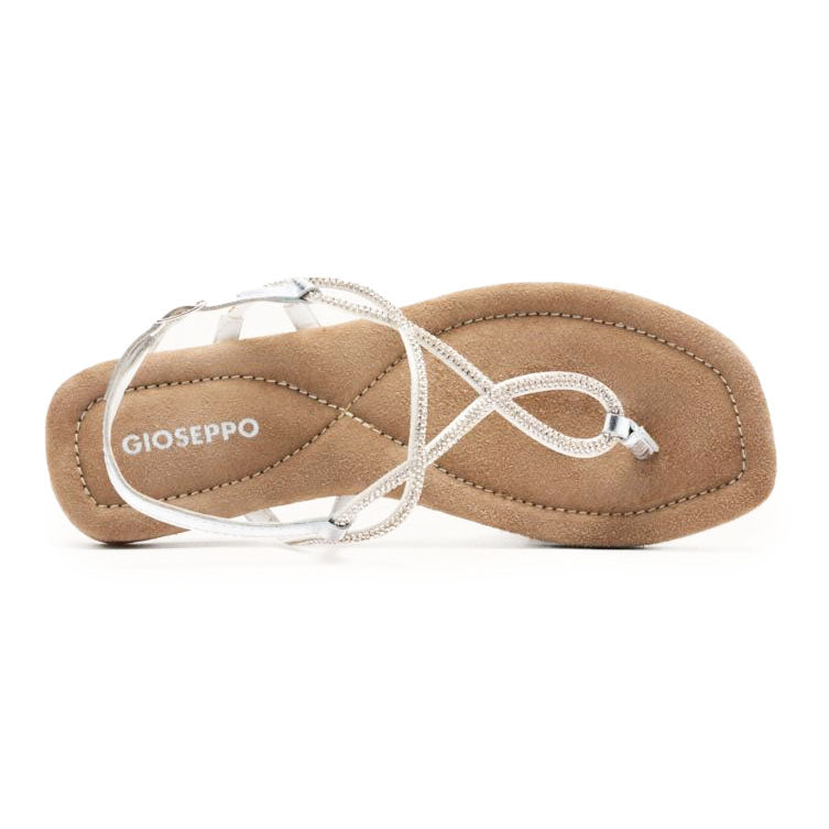 Gioseppo infradito con cinturino con strass argento
