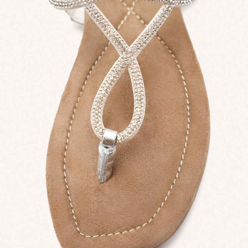 Gioseppo infradito con cinturino con strass argento