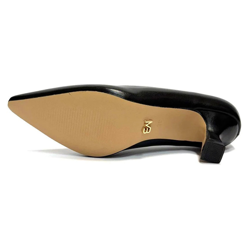 Miabelle scarpe donna decollete con tacco A rocchetto basso mb30 nero