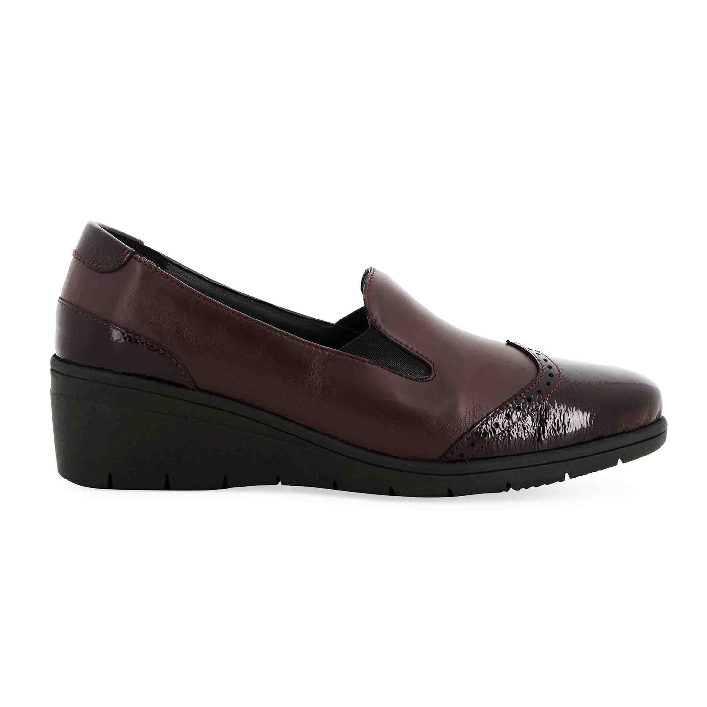 Melluso Mocassino donna comodo in morbida pelle e vernice bordo k91615z