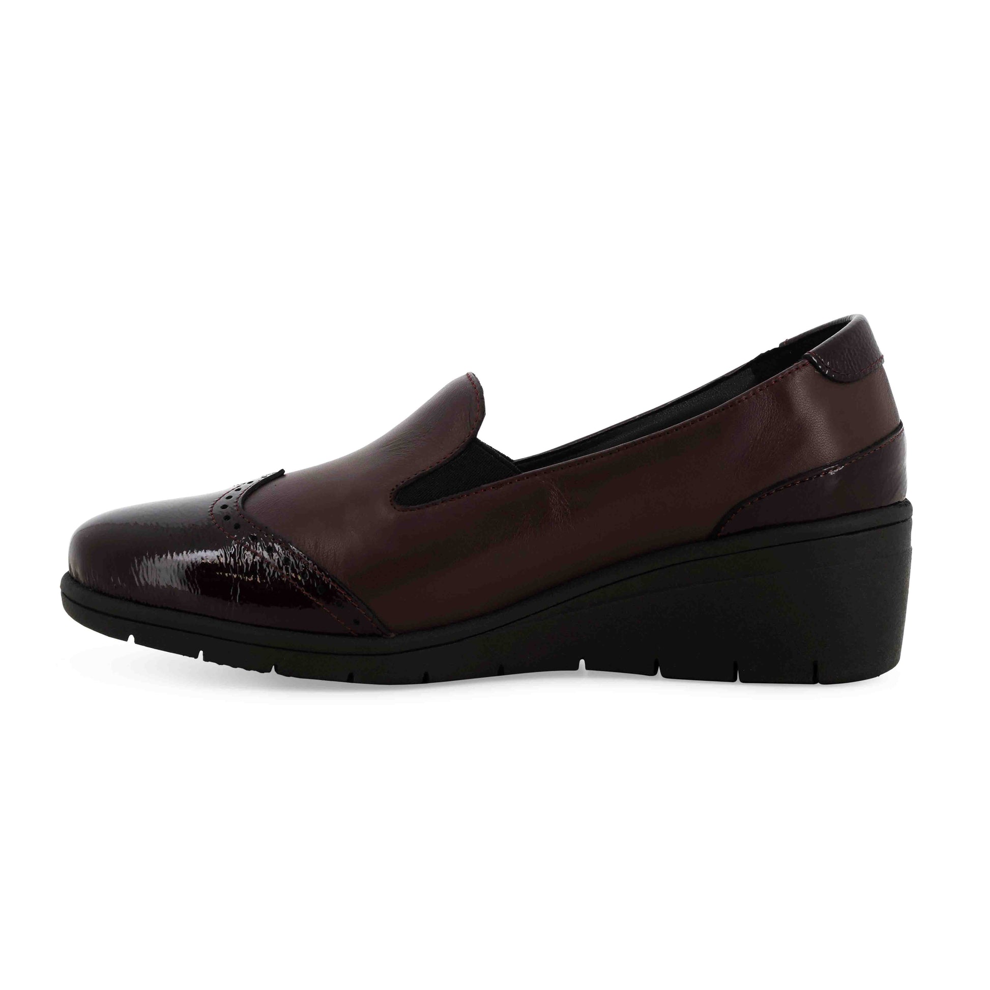 Melluso Mocassino donna comodo in morbida pelle e vernice bordo k91615z