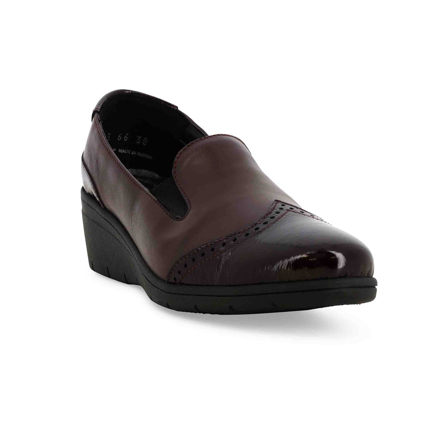 Melluso Mocassino donna comodo in morbida pelle e vernice bordo k91615z