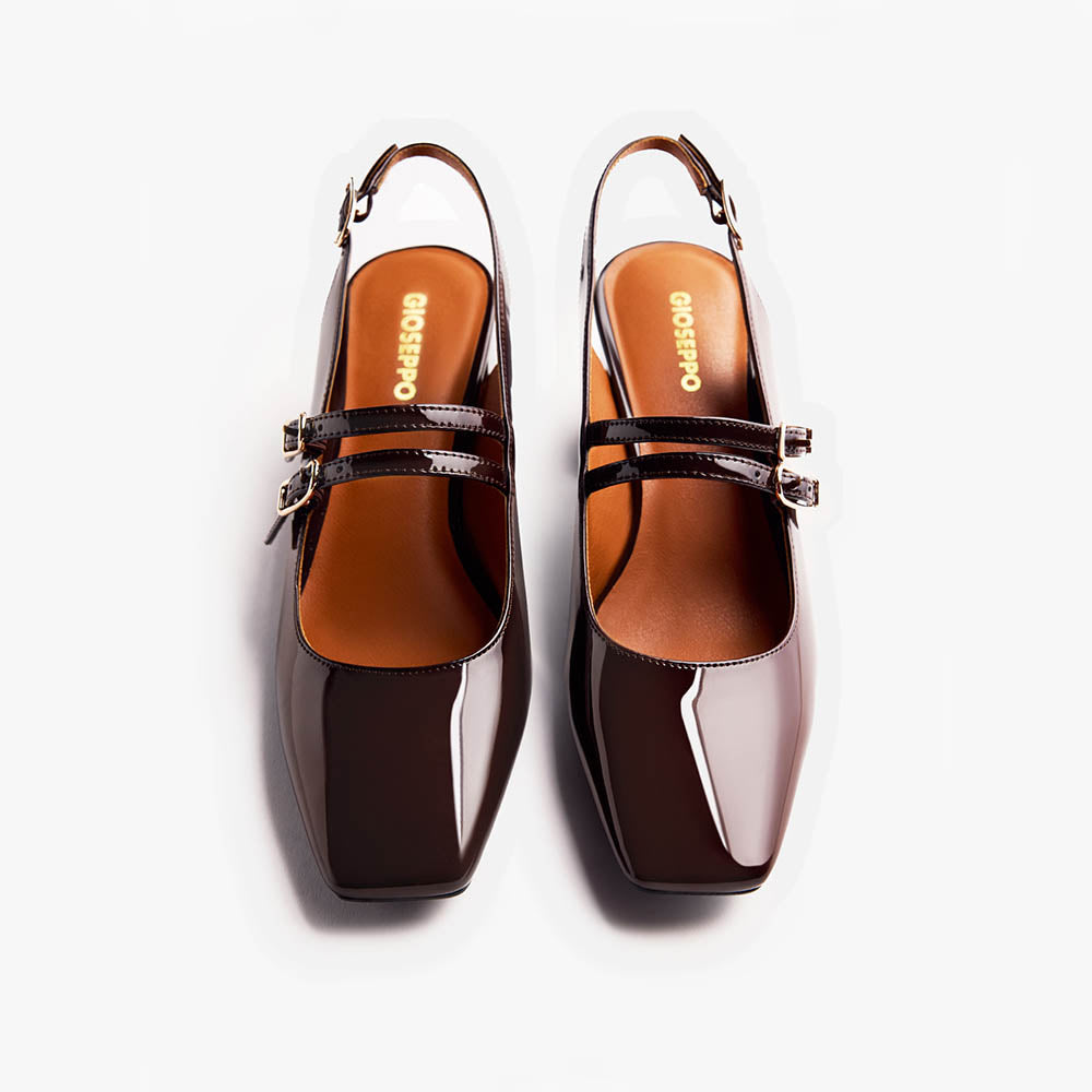 Gioseppo Slingback Marrone Sodus Tacco 55