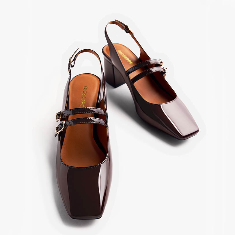 Gioseppo Slingback Marrone Sodus Tacco 55