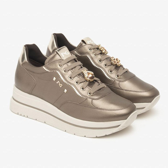 NeroGiardini Sneakers donna in pelle bronzo