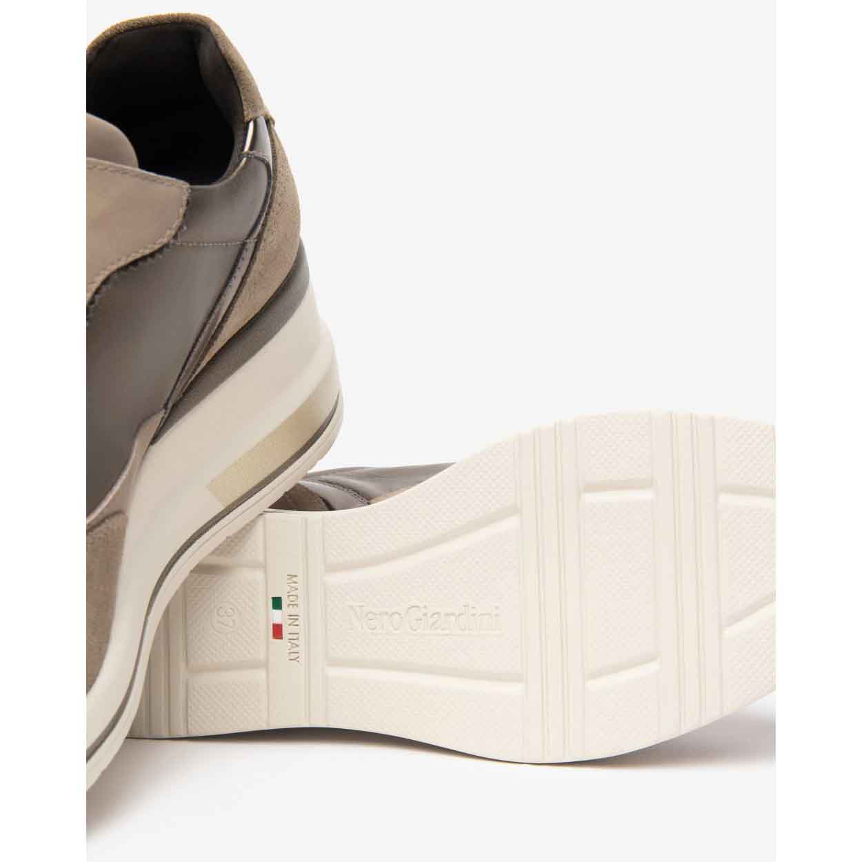 NeroGiardini Sneakers camoscio pelle argilla