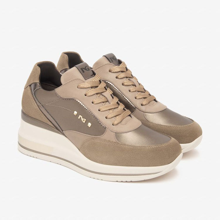 NeroGiardini Sneakers camoscio pelle argilla