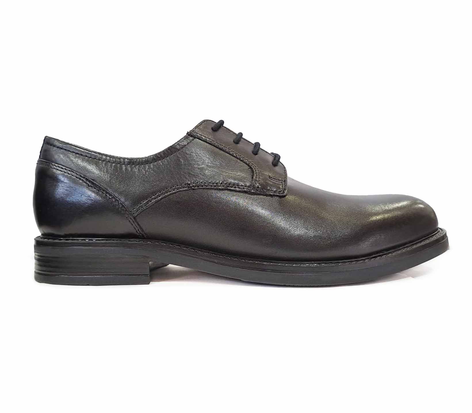 Stringate in pelle Nero