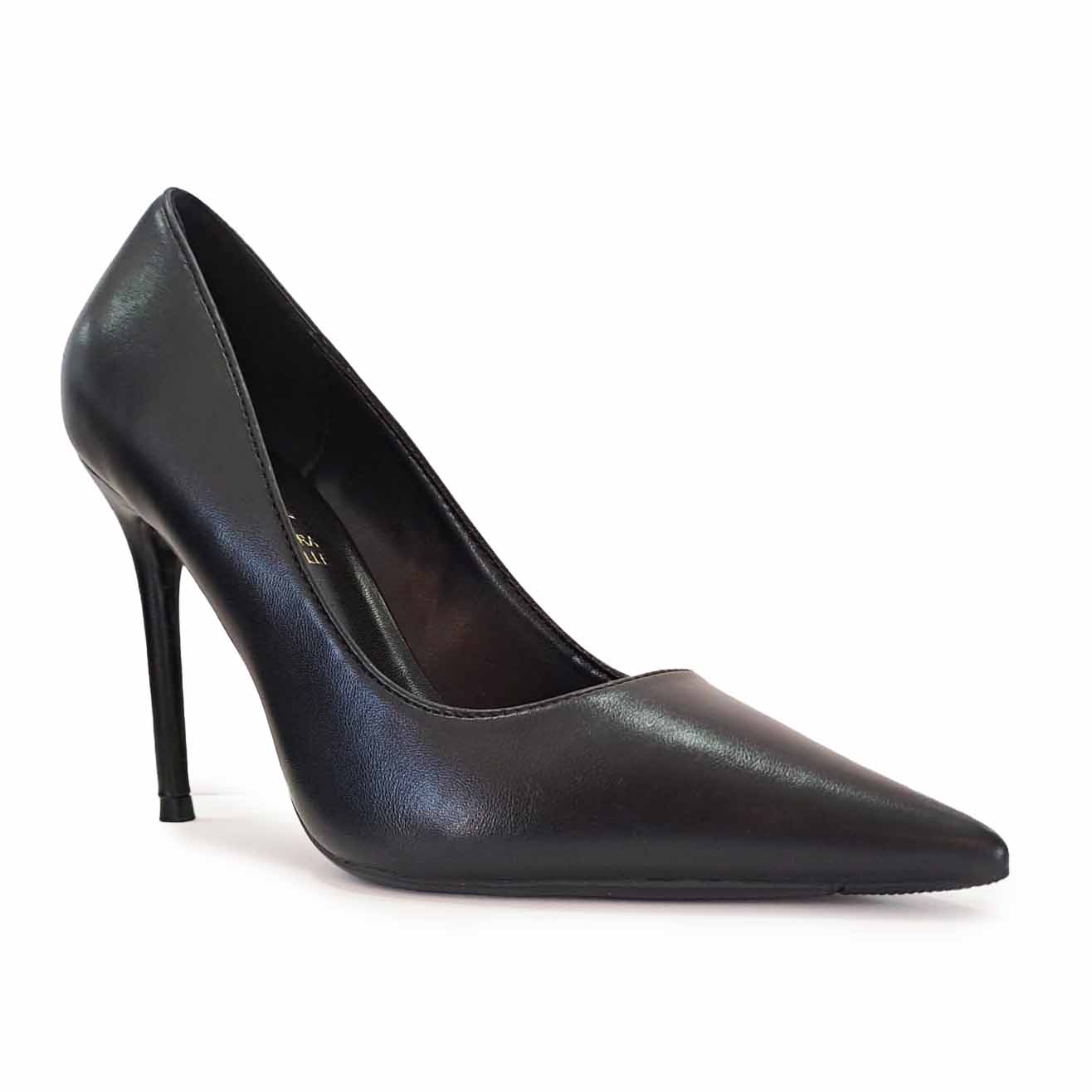 Décolleté in pelle tacco 70 Nero