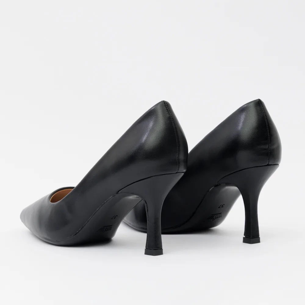 Décolleté in pelle tacco 70 Nero