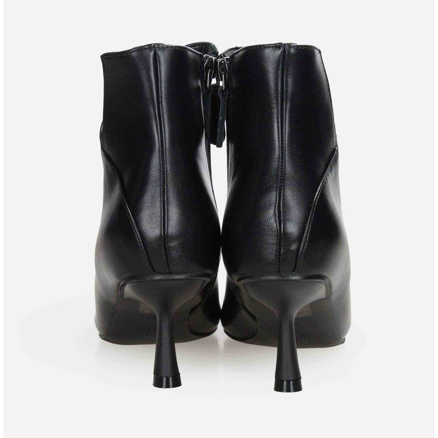 Stivaletti in pelle tacco 65 Nero