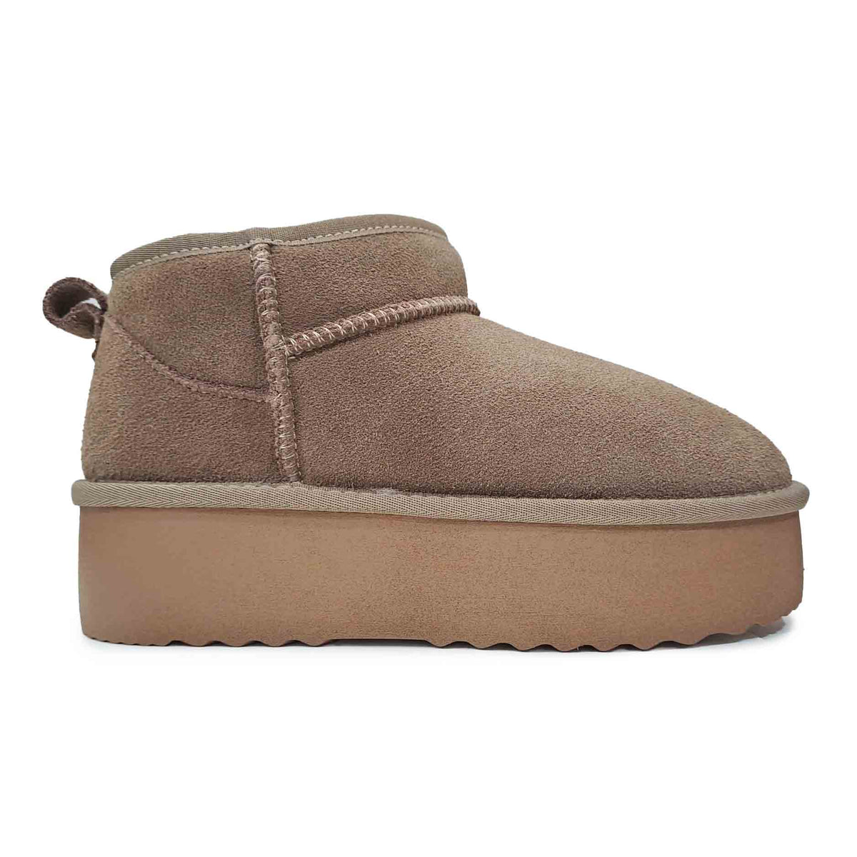 Yulien Stivale in pelle scamosciata crosta Taupe