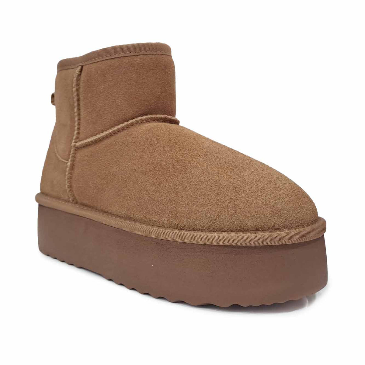 Yulien Stibale in pelle scamosciata crosta Camel