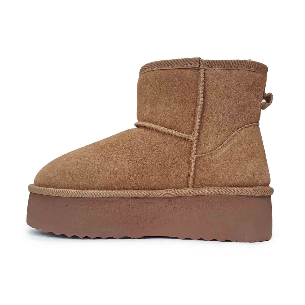 Yulien Stibale in pelle scamosciata crosta Camel