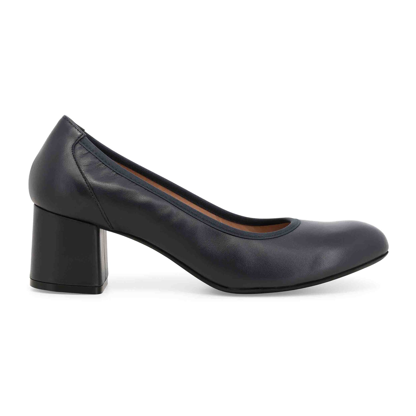 Décolleté donna in pelle blu notte d5096z