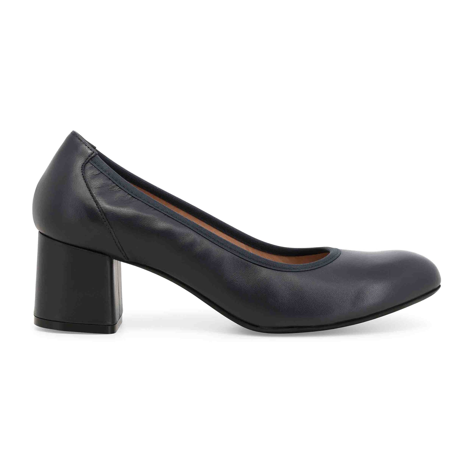 Décolleté donna in pelle blu notte d5096z