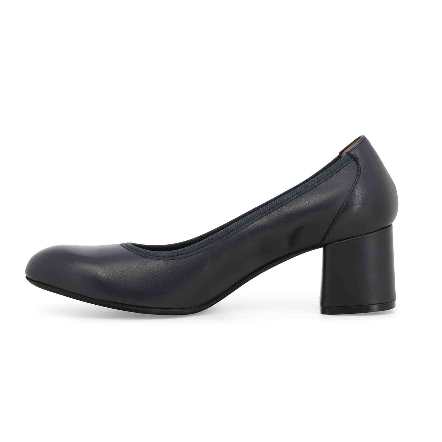 Décolleté donna in pelle blu notte d5096z