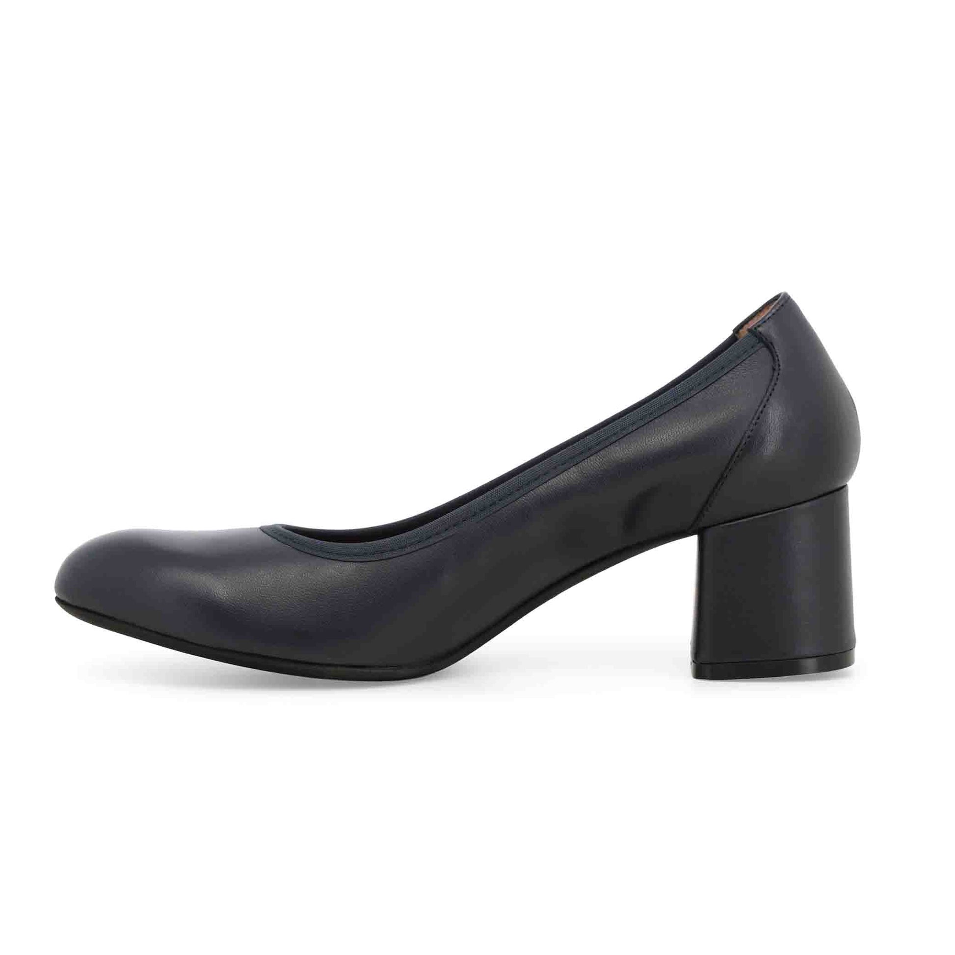 Décolleté donna in pelle blu notte d5096z