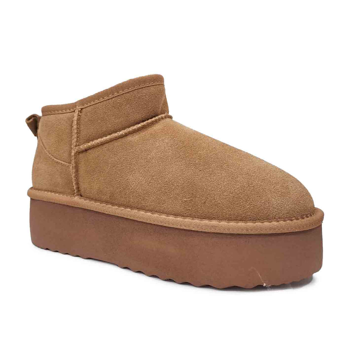 Stivale pelle scamosciata Camel